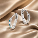 925 Sterling Silver Earrings with Synthetic Turquoise, Oxidized Finish, Size 12*2mm, Women-2