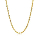 3.0mm 14k Yellow Gold Solid Diamond Cut Rope Chain-2