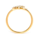 10K Yellow Gold 1/10 Cttw Diamond Leaf and Branch Ring (H-I Color, I1-I2 Clarity) - Ring Size 7-5