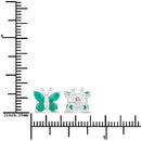 0.88 Carat Genuine Emerald .925 Sterling Silver Earrings-3