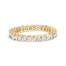 14K Yellow Gold 2.00 Cttw Shared Prong Set Princess Cut Diamond Eternity Band Ring (J-K Color, SI1-SI2 Clarity) - Ring Size 7-2