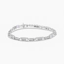 14K White Gold 1.0 Cttw Invisible Set Princess Cut Diamond Alternating Station and Link Tennis Bracelet (I-J Color, I1-I2 Clarity) - Size 7.25" Inches-1