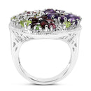4.02 Carat Genuine Multi Stones .925 Sterling Silver Ring-2