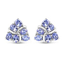 2.04 Carat Genuine Tanzanite .925 Sterling Silver Earrings-1