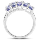 3.75 Carat Genuine Tanzanite .925 Sterling Silver Ring-3