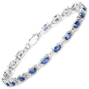 4.18 Carat Genuine Blue Sapphire .925 Sterling Silver Bracelet-1