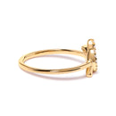 10K Yellow Gold 1/10 Cttw Diamond Leaf and Branch Ring (H-I Color, I1-I2 Clarity) - Ring Size 7-7