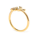 10K Yellow Gold 1/10 Cttw Diamond Leaf and Branch Ring (H-I Color, I1-I2 Clarity) - Ring Size 7-9