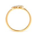 10K Yellow Gold 1/10 Cttw Diamond Leaf and Branch Ring (H-I Color, I1-I2 Clarity) - Ring Size 7-10