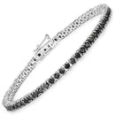 3.15 Carat Genuine Black Diamond .925 Sterling Silver Bracelet-1