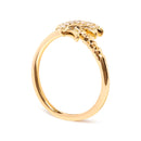 10K Yellow Gold 1/10 Cttw Diamond  Palm Tree Statement Ring (H-I Color, I1-I2 Clarity) - Ring Size 7-9