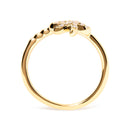 10K Yellow Gold 1/10 Cttw Diamond  Palm Tree Statement Ring (H-I Color, I1-I2 Clarity) - Ring Size 7-10