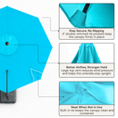11 ft Cantilever Umbrella Replacement Canopy Supported Bar 8 Ribs Aruba Turquoise-3