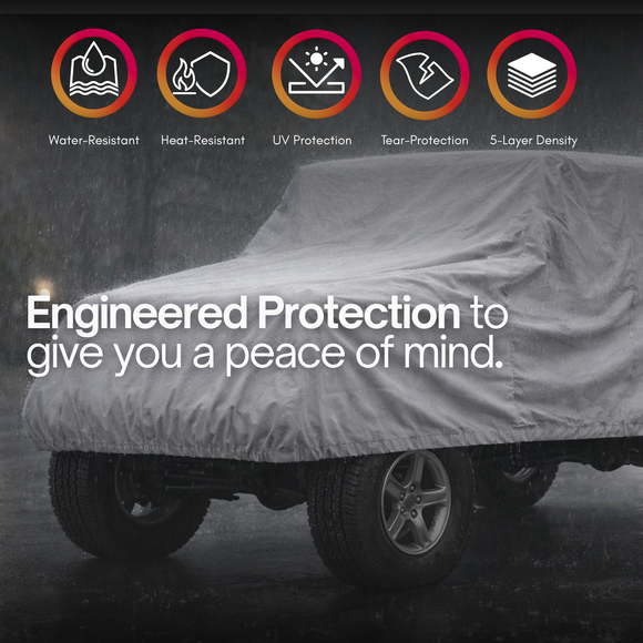 Jeep Cover fits 2007-2022 Jeep Wrangler 4 doors Unlimited Poly 200 in Grey