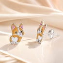 S925 Sterling Silver Oxidized Enamel Earrings-2