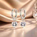 925 Sterling Silver Earrings with Pavé Setting CZ and White Gold Plating for Women-1