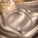 925 Sterling Silver Moissanite 1 Carat Bracelet for Women - White Gold Plated, 150+60mm-1