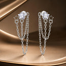 S925 Sterling Silver Pavé CZ Earrings, 0.9cm for Women-1