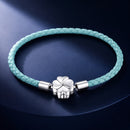 925 Sterling Silver and Leather 17cm Bracelet-1
