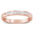 10K Rose Gold over .925 Sterling Silver 1/5 Cttw Diamond Channel-Set Stackable Band Ring (H-I Color, I1-I2 Clarity) - Size 6 3/4-3