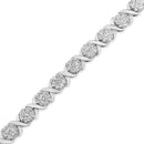 14K White Gold 6-1/3 Cttw Round Brilliant-Cut Diamond Round Cluster & X-Link 7" Tennis Bracelet (I-J Color, SI2-I1 Clarity)-3