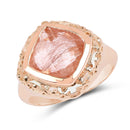 14K Rose Gold Plated 3.25 Carat Genuine Pink Rutile .925 Sterling Silver Ring-2