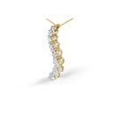 AGS Certified 14K Yellow Gold 3.0 Cttw Baguette and Brilliant Round-Cut Diamond Journey 18" Pendant Necklace (G-H Color, SI2-I1 Clarity)-4