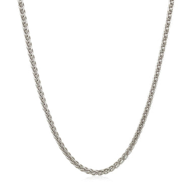 2.1mm 14k White Gold Round Wheat Chain - 0