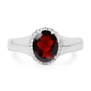 2.63 Carat Genuine  Garnet and White Topaz .925 Sterling Silver Ring-3