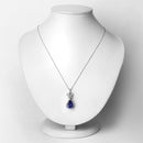 5.54 Carat Genuine Tanzanite and White Diamond 18K White Gold Pendant-2