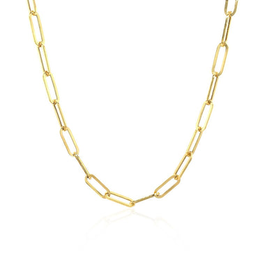 14K Yellow Gold Wide Paperclip Chain (3.3mm) - 0