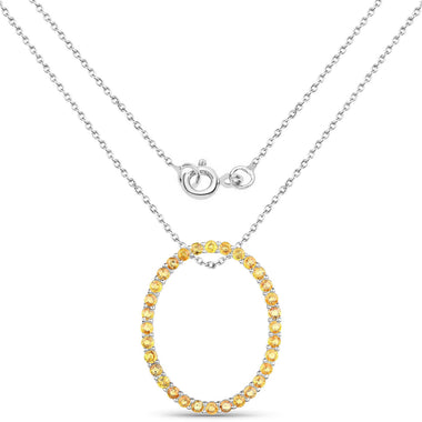3.84 Carat Genuine Yellow Sapphire .925 Sterling Silver Pendant - 0