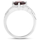 1.67 Carat Genuine Garnet and White Topaz .925 Sterling Silver Ring-2