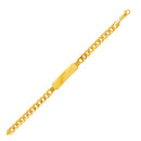 14k Yellow Gold Men's ID Cuban Chain Bracelet-1
