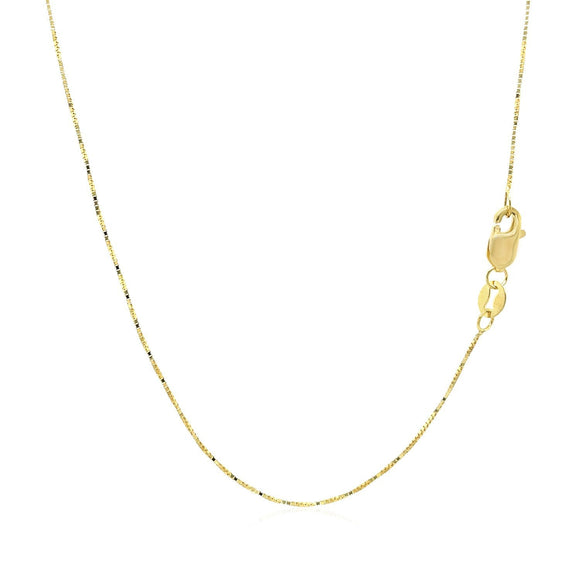 18k Yellow Gold Box Chain 0.6mm (0.60 mm)