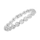 .925 Sterling Silver 1/2 Cttw Diamond Nested Circle Miracle Set Open Wheel 7" Fashion Link Bracelet (I-J Color, I3 Clarity)-3