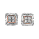 10K Yellow, White, and Rose Gold Plated Sterling Silver Diamond Accent Earrings (I-J Clarity, I3 Color)-3