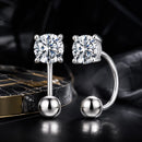 925 Sterling Silver Moissanite 0.1ct Earrings 1.3cm for Women-1