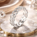 925 Sterling Silver and White Gold 0.5cm Ring Size 6.0-1