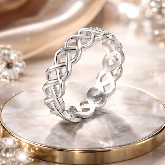 925 Sterling Silver and White Gold 0.5cm Ring Size 6.0
