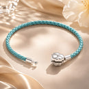 925 Sterling Silver and Leather 17cm Bracelet-2