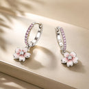 925 Sterling Silver Earrings with CZ and Enamel, 2.2x0.8m, for Women-2