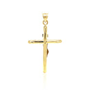 14k Two Tone Gold Cross Pendant-2
