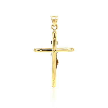 14k Two Tone Gold Cross Pendant - 0