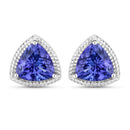 4.24 Carat Genuine Tanzanite 14K White Gold Earrings-1