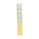 IGI Certified 18K Yellow Gold 1.0 Cttw Channel Set Round-Cut Diamond 11 Stone Anniversary/Wedding Band Ring (I-J Color, I1-I2 Clarity) - Size 9.5-5