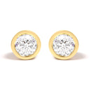 14K White Gold 1.0 Cttw Lab Grown Diamond Screw-Back Classic Bezel Solitaire Stud Earrings (G-H Color, VS2-SI1 Clarity)-1