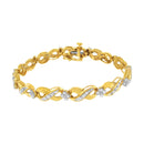10K Yellow Gold Round-Cut Diamond Infinite Love Bracelet (1.00 cttw, I-J Color, I2-I3 Clarity)-2