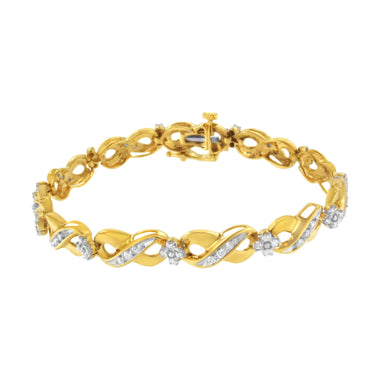 10K Yellow Gold Round-Cut Diamond Infinite Love Bracelet (1.00 cttw, I-J Color, I2-I3 Clarity) - 0