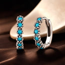 925 Sterling Silver Turquoise Earrings for Women 1.4x0.5cm-1